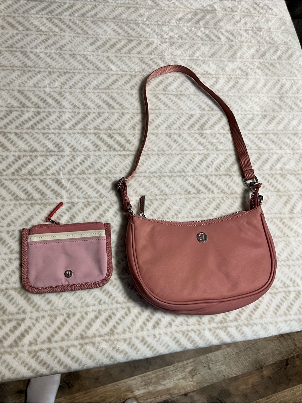 Lululemon Rose Pink mini Shoulder Bag and Coin Pouch